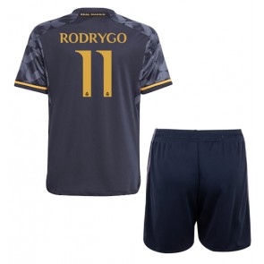 Maillot de foot Real Madrid Rodrygo Goes #11 Extérieur enfant 2023-24 Manches Courte (+ pantalon court)
